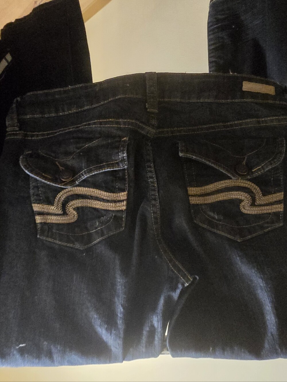 Underground Dark Blue Boot-Cut Jeans with Embroidered Back Pockets